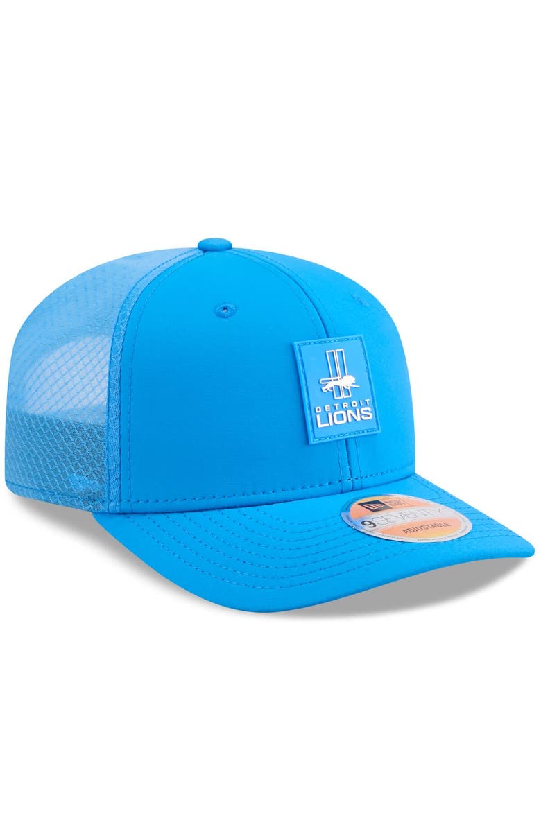 New Era Men's New Era Blue Detroit Lions 2025 Sideline Throwback 9SEVENTY Trucker Adjustable Hat, Alternate, color, Blue