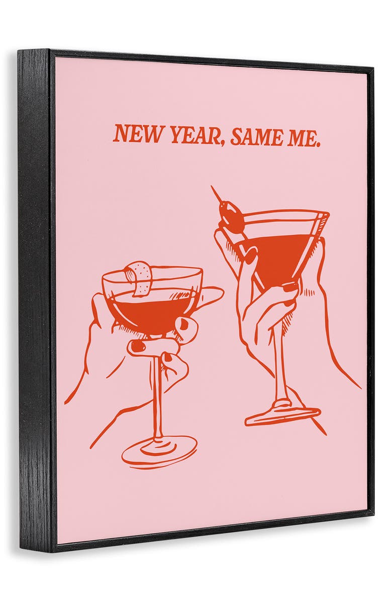 Stupell Industries New Year, Same Me Framed Canvas Wall Art, Alternate, color, Red