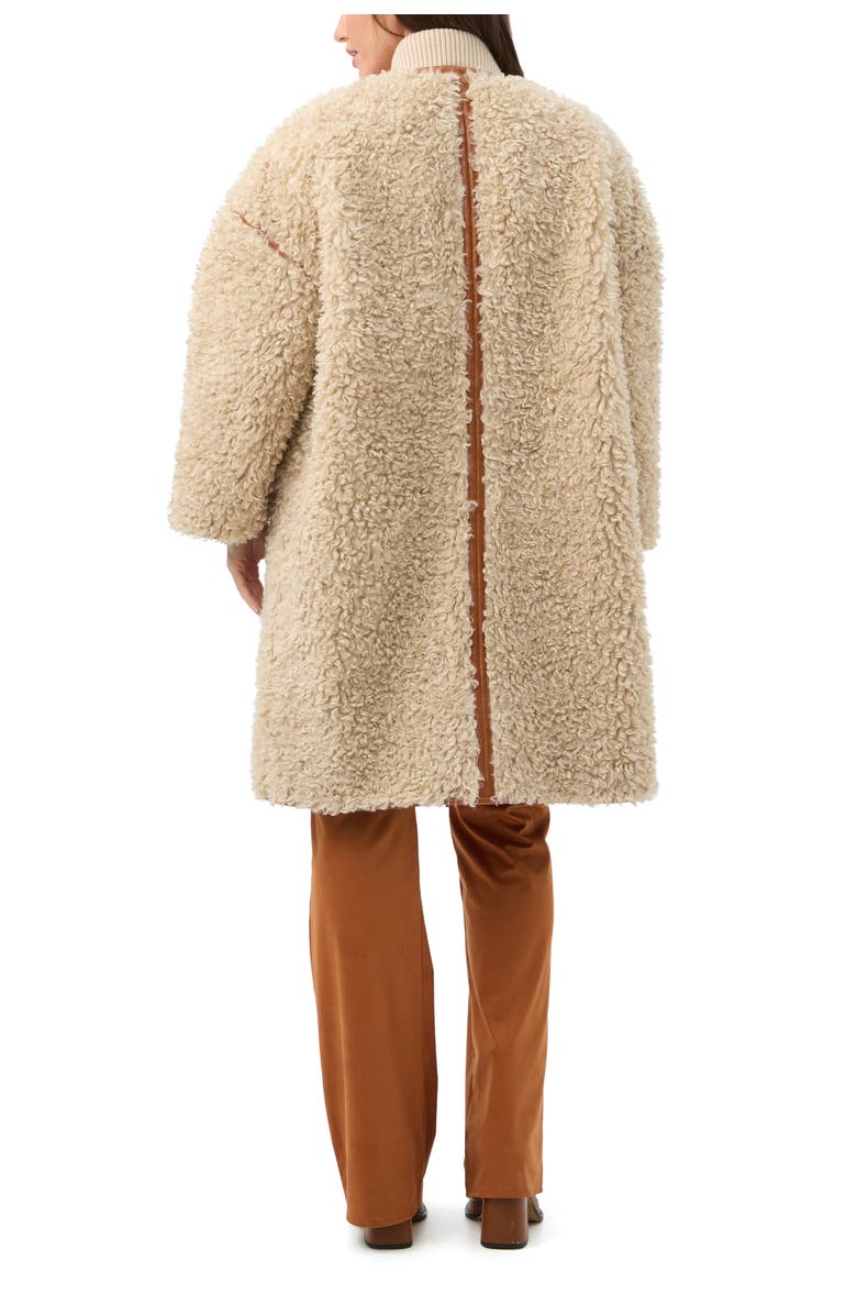 Trina Turk Spartan Reversible Faux Shearling and Faux Suede Coat, Alternate, color, Amber/Poplar