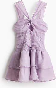 H&M Flared-skirt Ruched Dress
