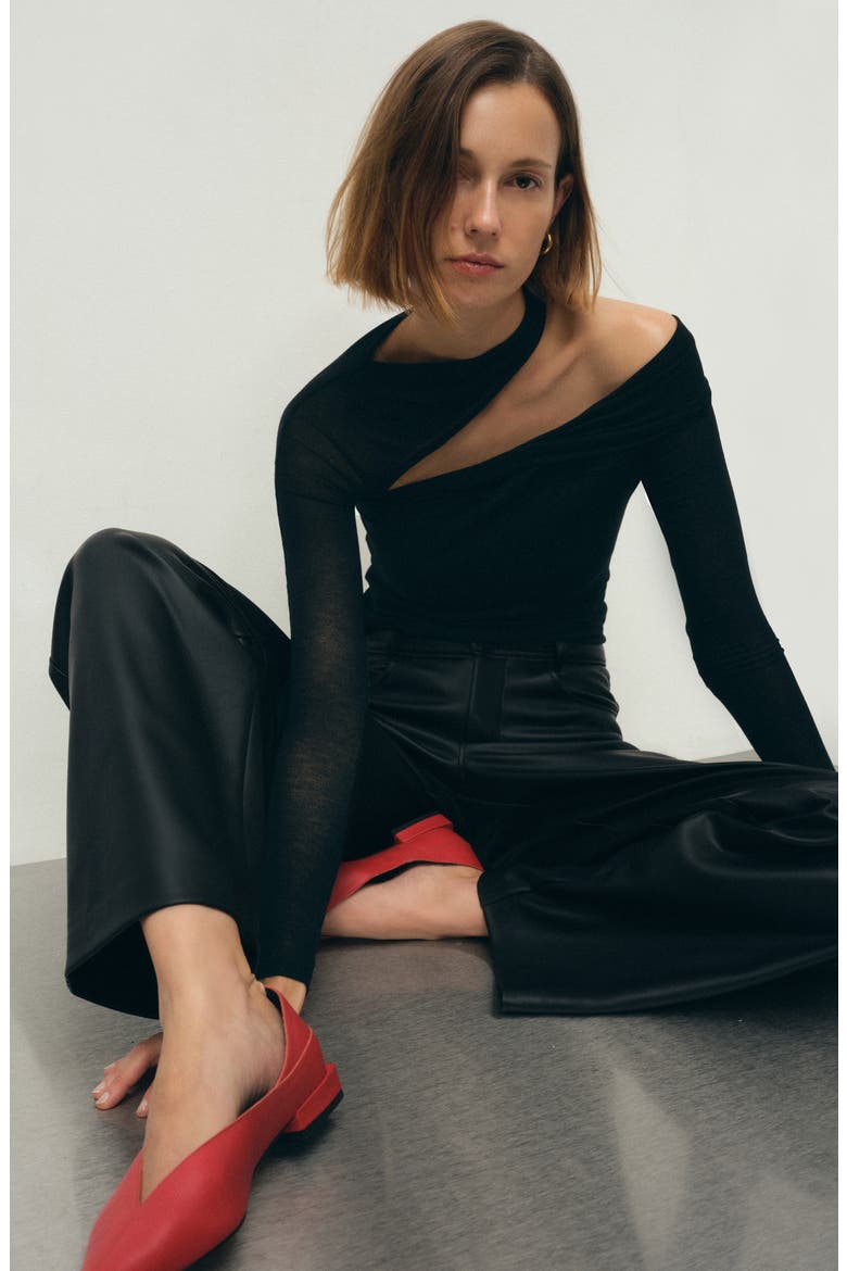 Zola Long Sleeve Cutout Top, Alternate, color, BLACK