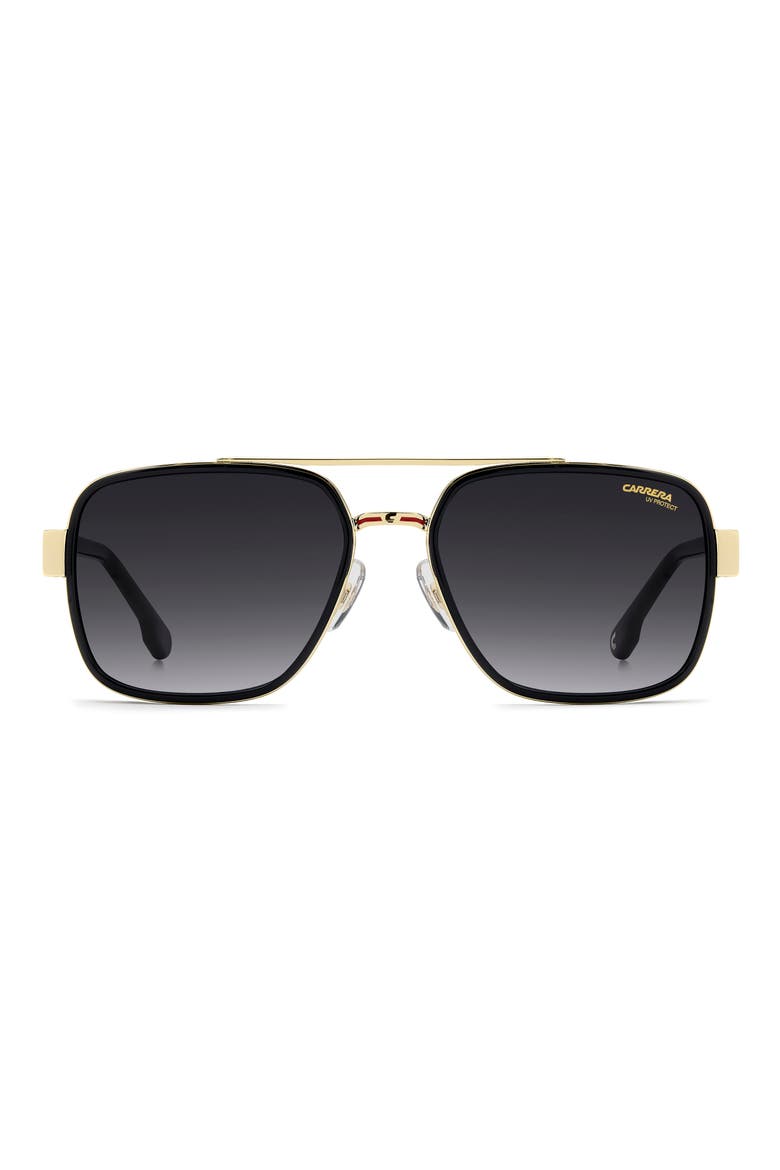 1092/S 58mm Gradient Rectangular Sunglasses, Main, color, BLACK/ DARK GREY SF