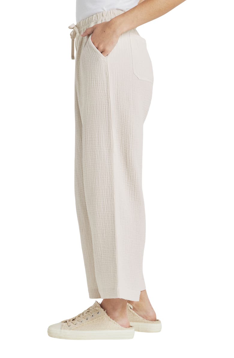 Splendid Adele Cotton Gauze Drawstring Pants, Alternate, color, White Sand