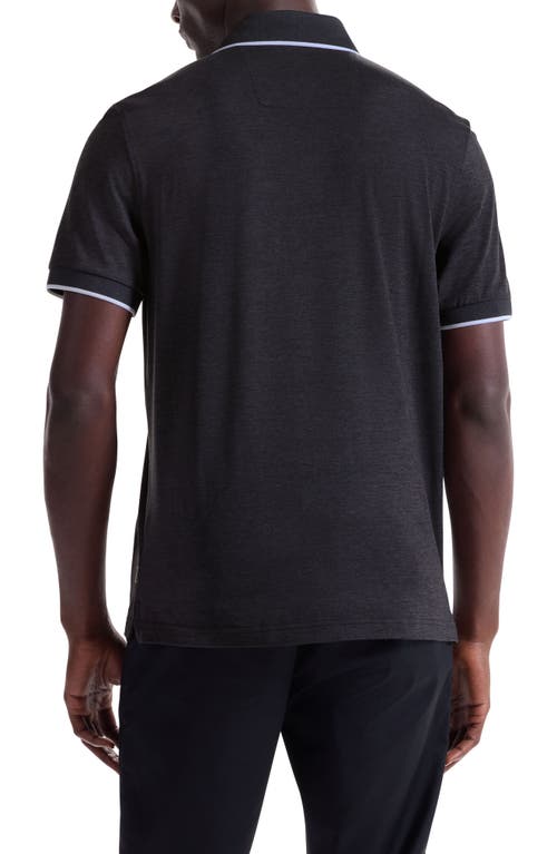 Bugatchi Three-button Performance Polo In Black