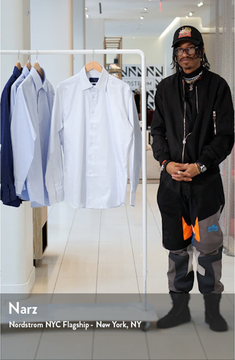 Trim Fit Dobby Microcheck Dress Shirt, sales video thumbnail