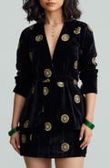 holiCHIC Nala Embroidered Velvet Blazer