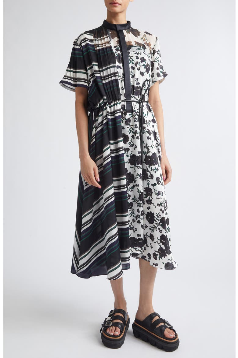 Pattern Mix Dress, Main, color, WHITE MULTI