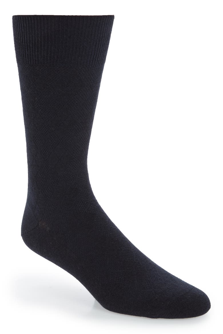 Argyle Dress Socks, Main, color, NAVY
