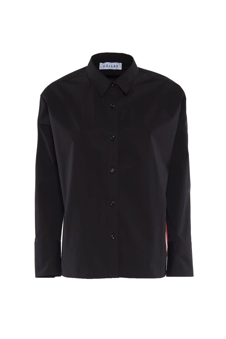 Sirene Milano Print Scarf-back Shirt, Alternate, color, Black