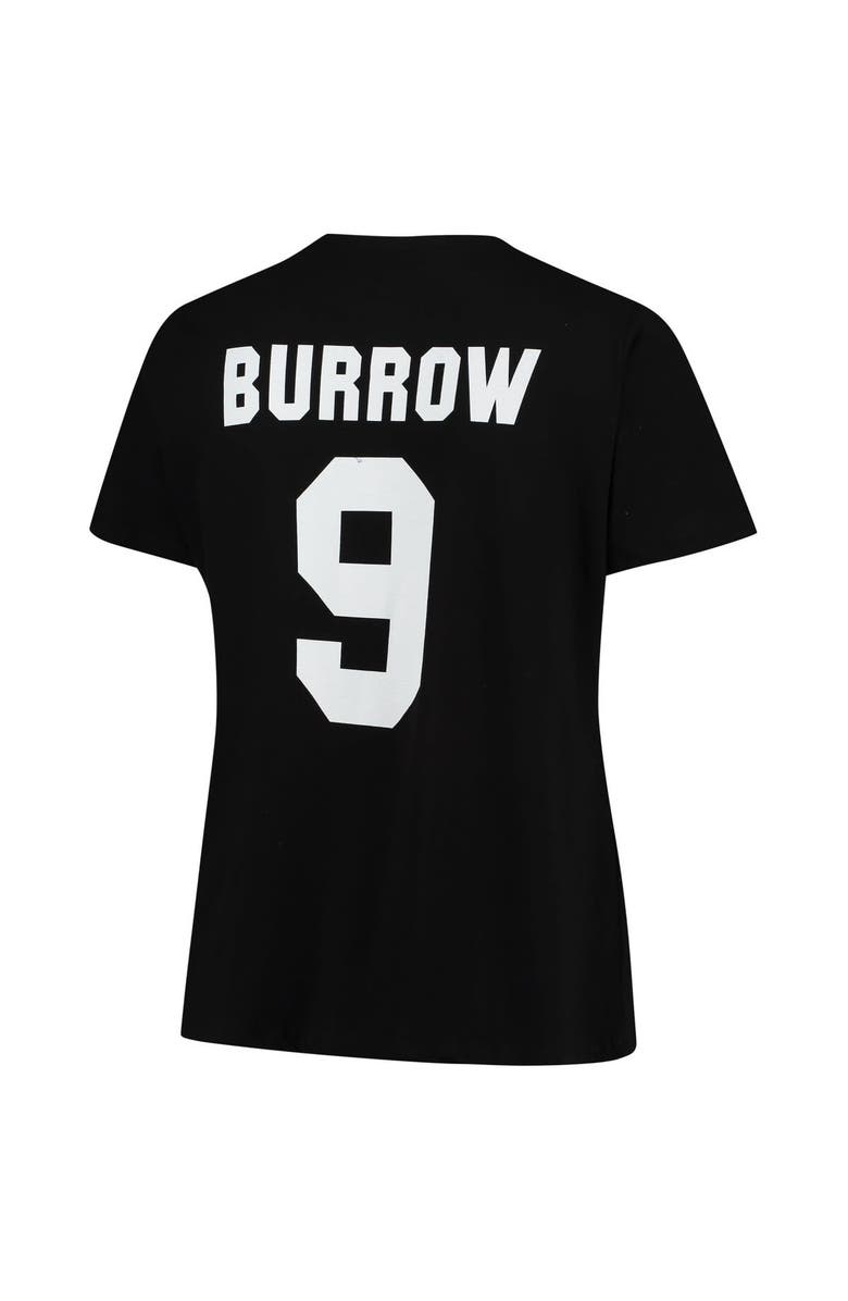 FANATICS Women's Joe Burrow Black Cincinnati Bengals Plus Size Fair Catch Name & Number V-Neck T-Shirt, Alternate, color, Black