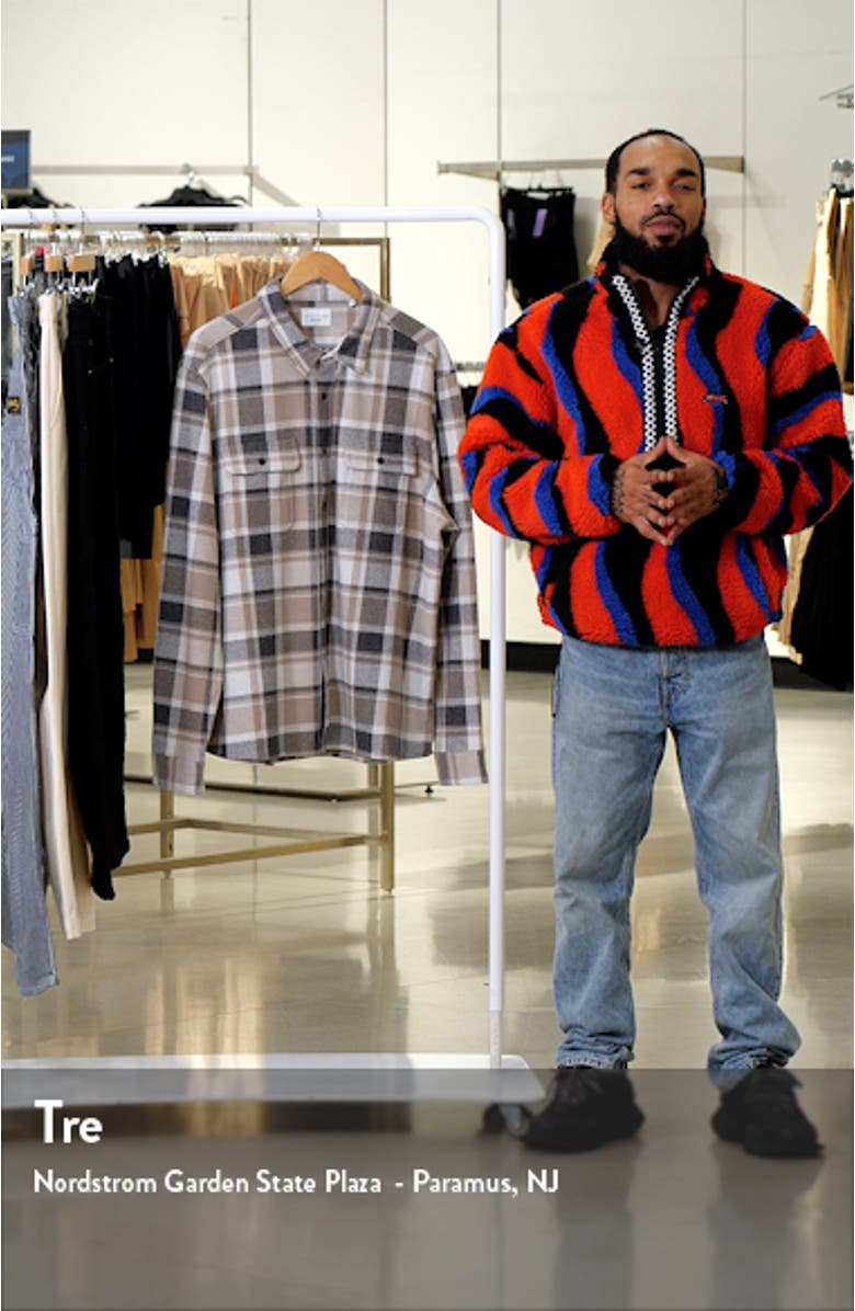 Generation Plaid Stretch Flannel Button-Up Overshirt, sales video thumbnail