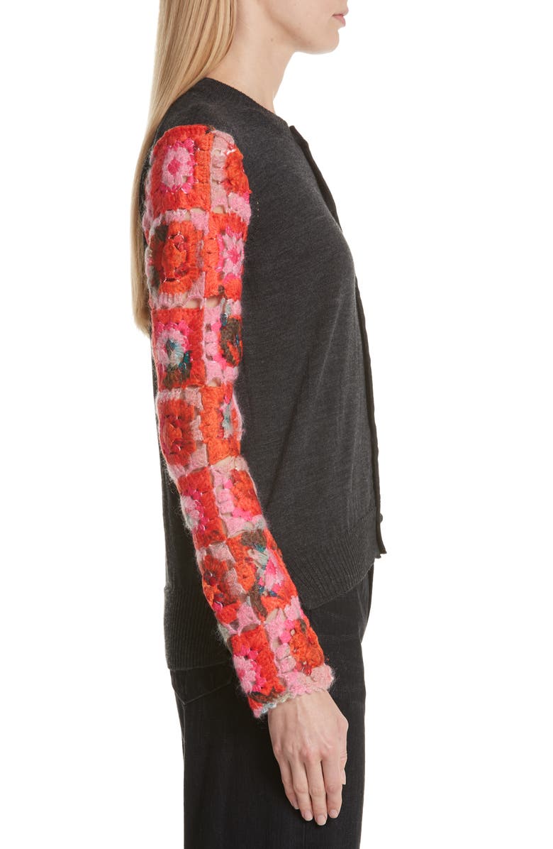 Tao Comme des Garçons Tricot Comme des Garçons Crochet Sleeve Cardigan, Alternate, color,
