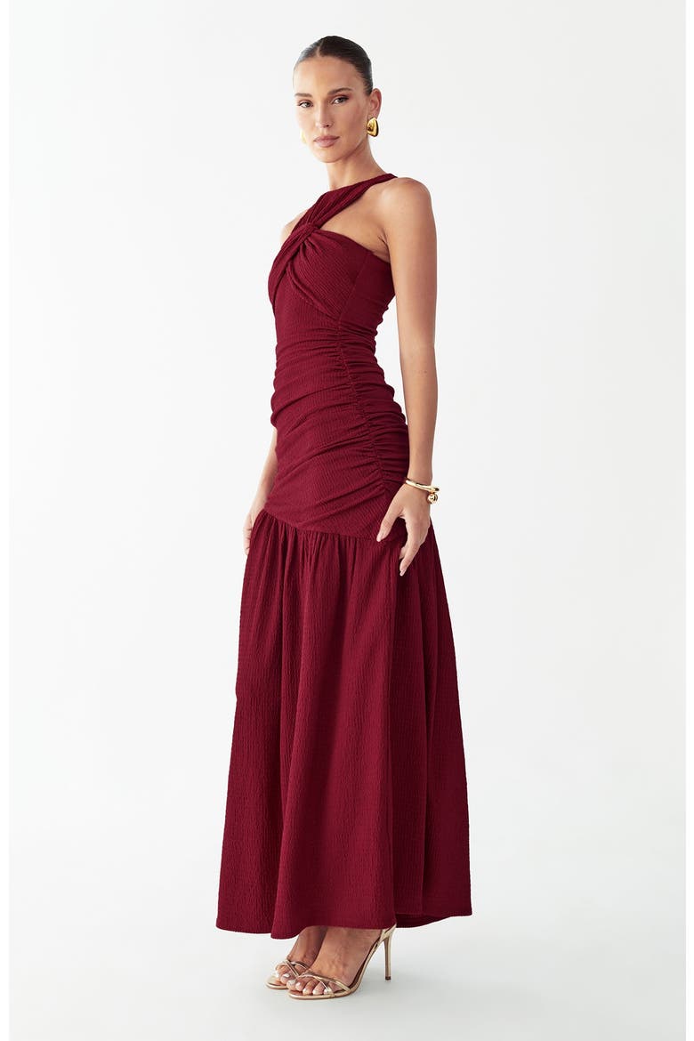 Kyle Midi Dress, Alternate, color, Burgundy