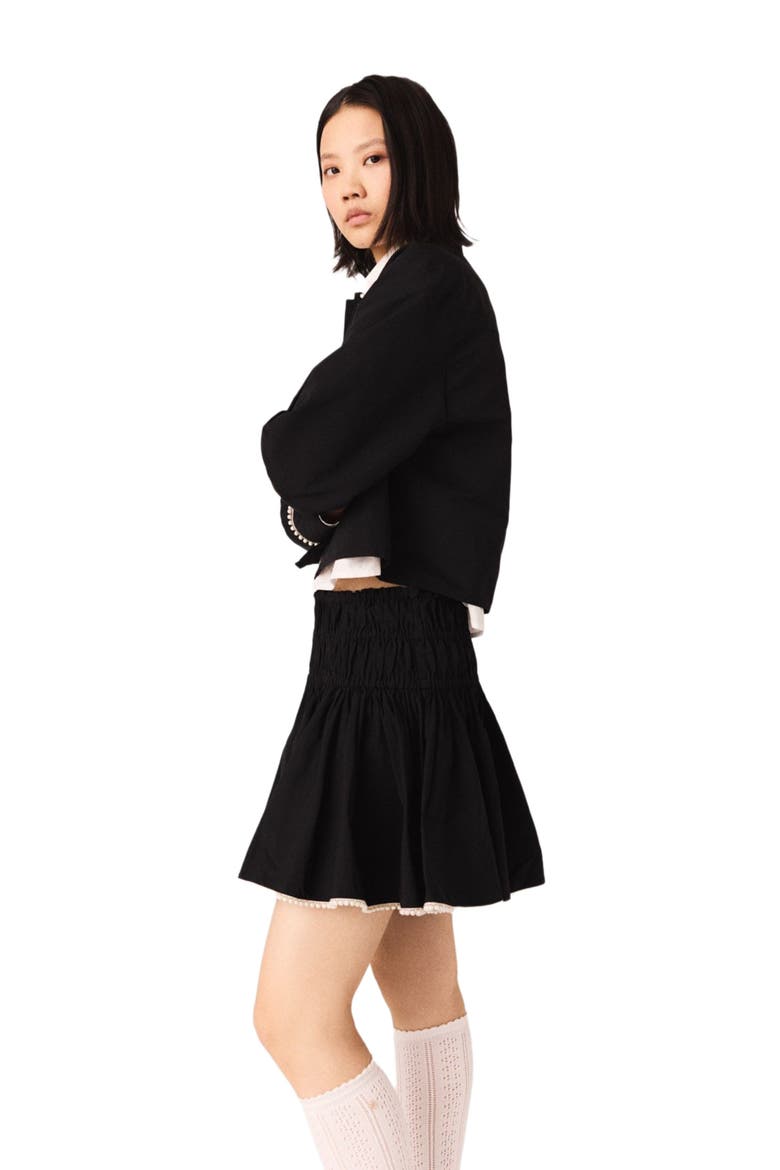 Beaded taffeta skirt, Alternate, color, Black