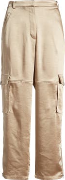 Open Edit Satin Cargo Pants