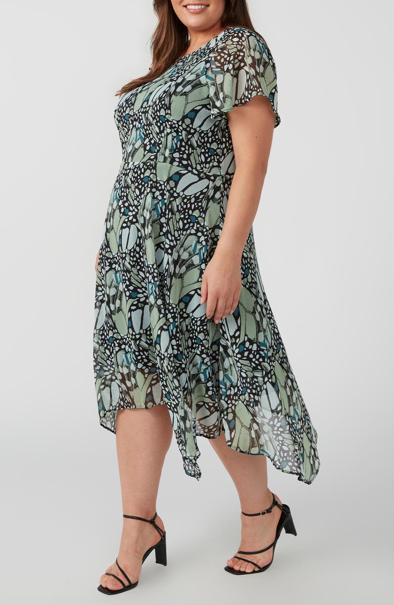 Estelle Painted Lady Handkerchief Hem Dress, Alternate, color,