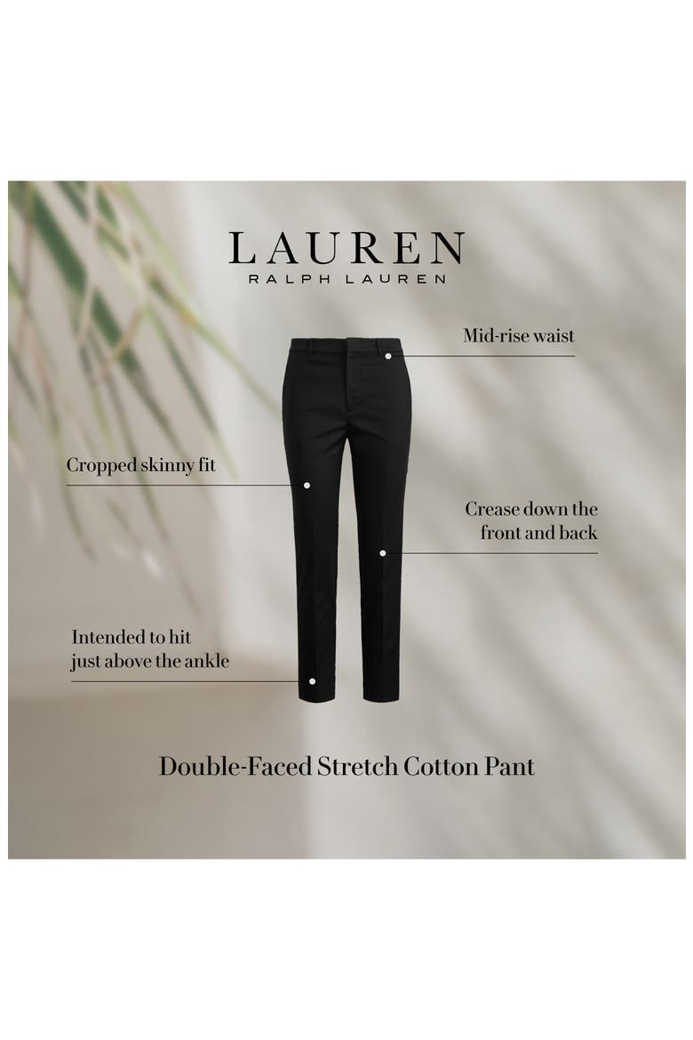 Double Faced Stretch Cotton Pants, Alternate, color, POLO BLACK