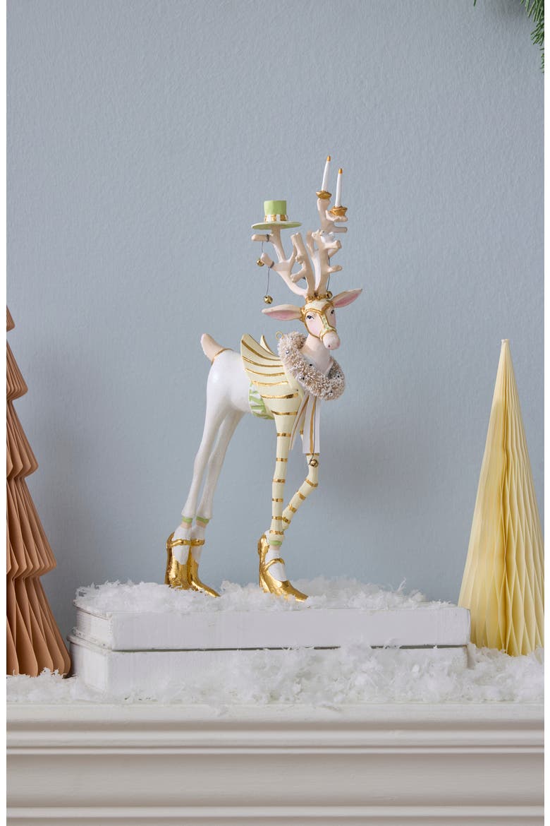 Patience Brewster Moonbeam Prancer Reindeer Ornament, Alternate, color, WHITE