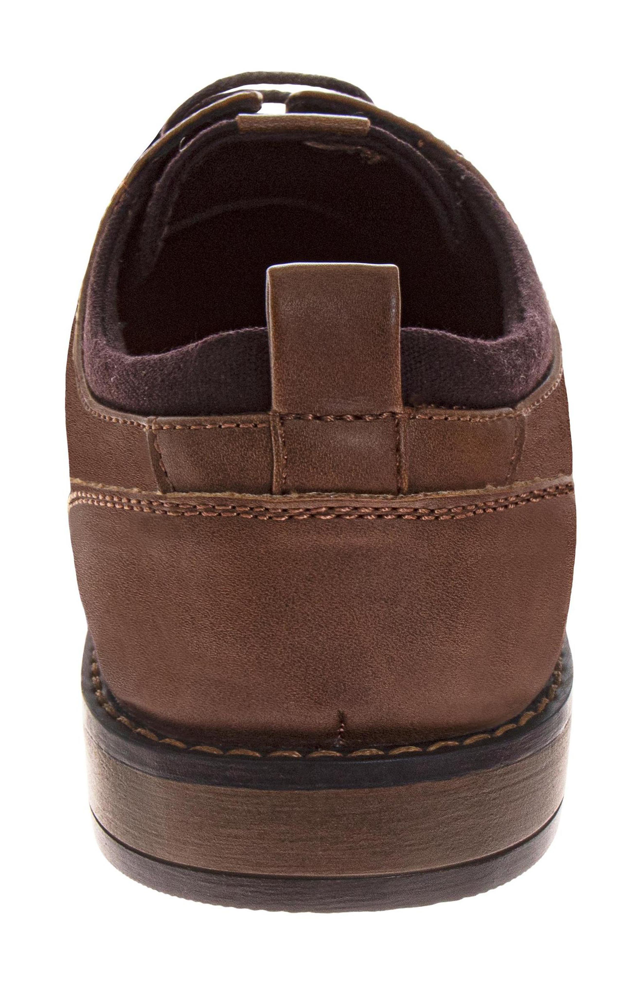 Faux Leather Plain Toe Derby, Alternate, color, BROWN
