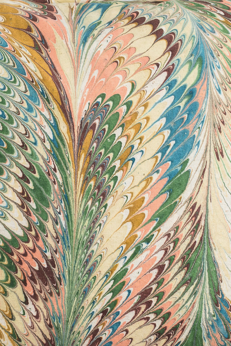 Flatiron Feathers Hand-Marbled Pillow - Cover + Insert, Alternate, color, Flatiron