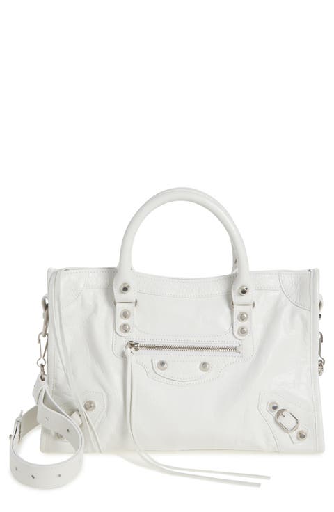 Small Le City Crinkle Leather Top Handle Bag