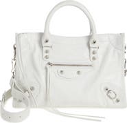 Balenciaga Small Le City Crinkle Leather Top Handle Bag
