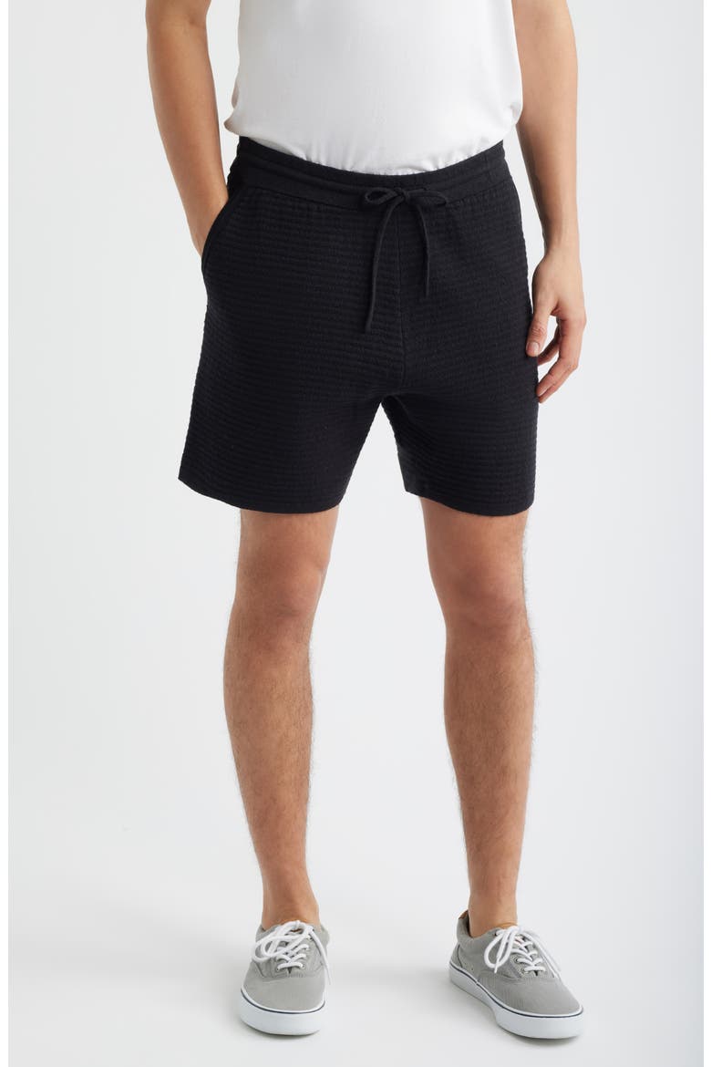 Zuma Ottoman Stitch Shorts, Main, color, BLACK