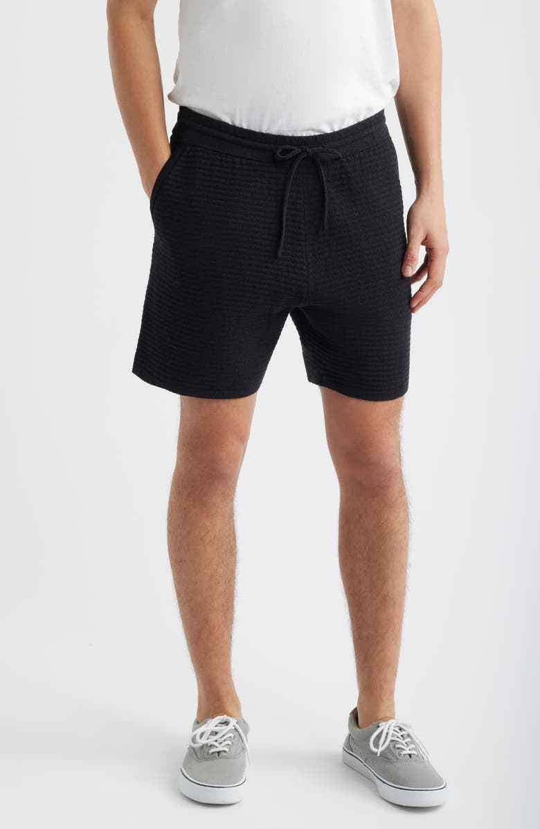 rag & bone Zuma Ottoman Stitch Shorts, Main, color, Black