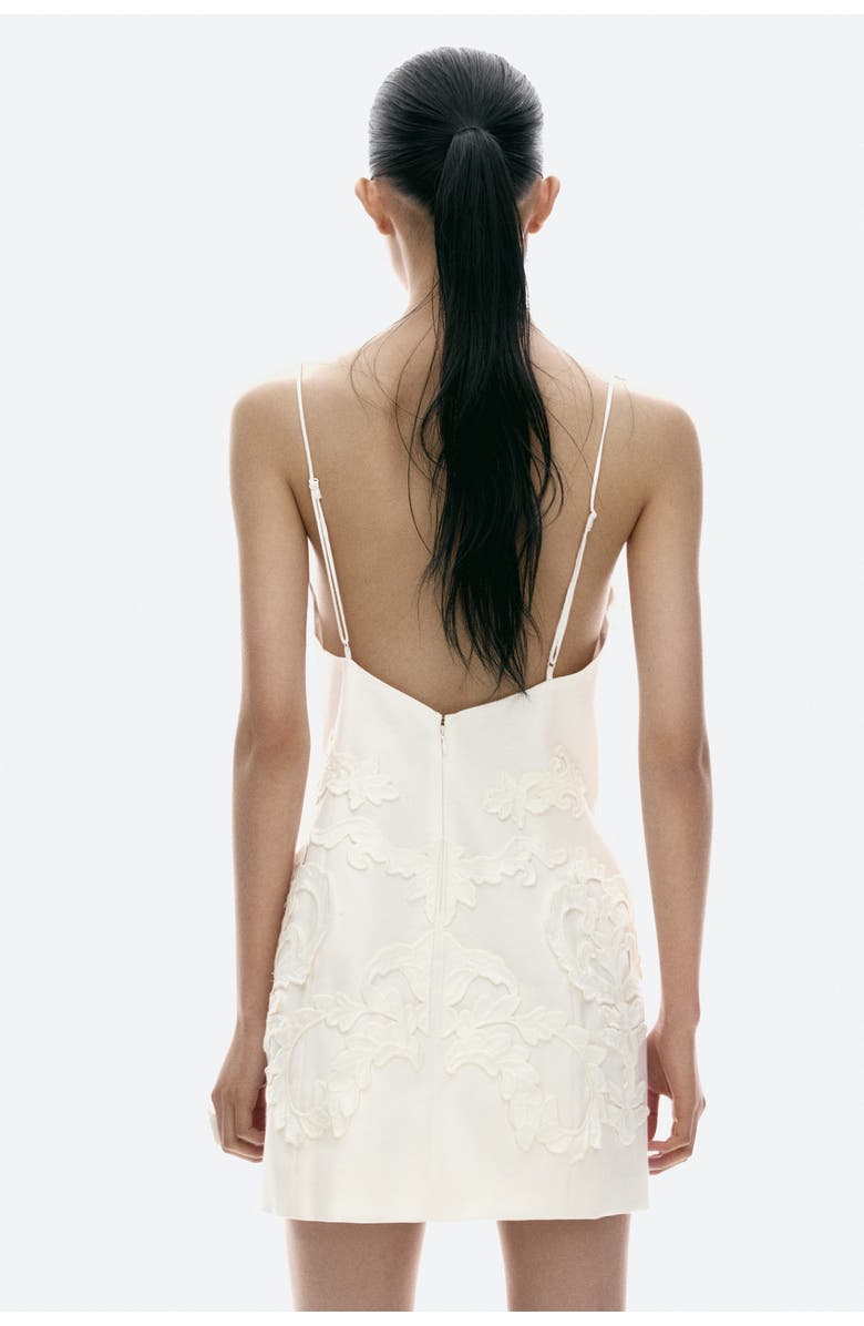 H&M Appliquéd strappy dress, Alternate, color, Cream