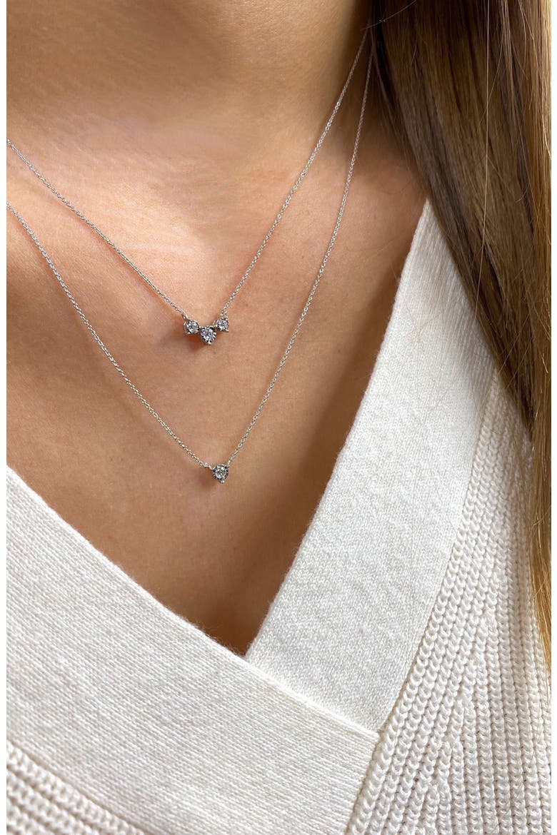 Ava Bea Bezel Diamond Pendant Necklace, Alternate, color, WHITE GOLD/ DIAMOND