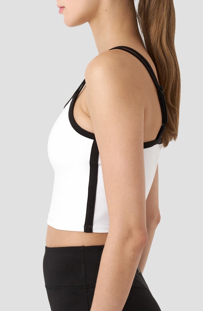 RM Rebecca Minkoff Double Strap Sports Bra Tank, Alternate, color, White/ Black