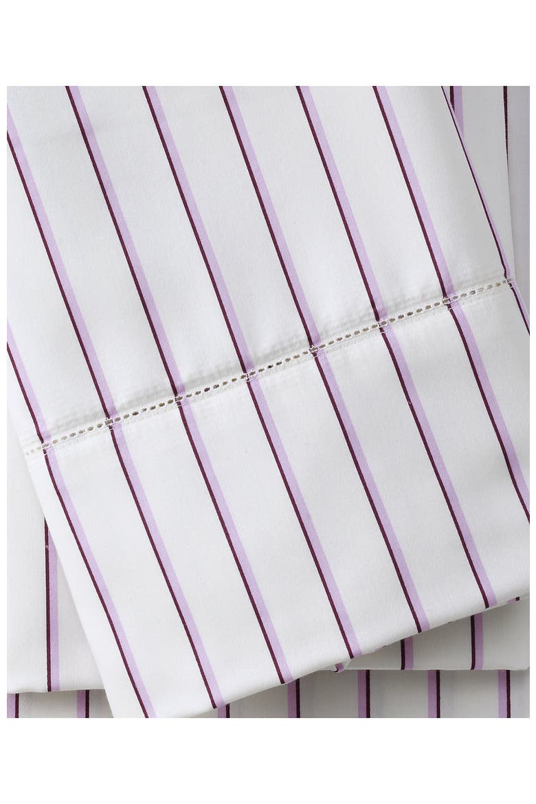 700 Thread Count Luxe Sateen Egyptian Cotton No Iron Bed Sheet Set, Alternate, color, Ivory/Lilac Twin Stripe