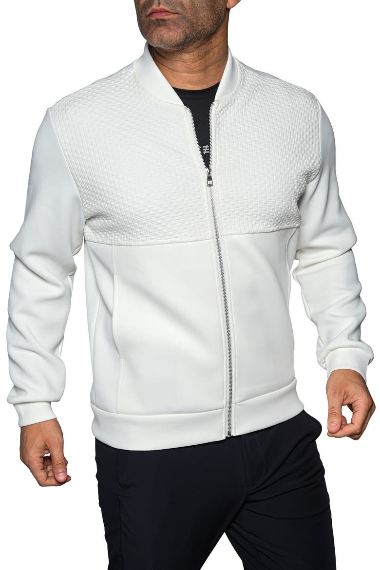 Resistance047 White Embossed Bomber Jacket, Alternate, color, WHITE