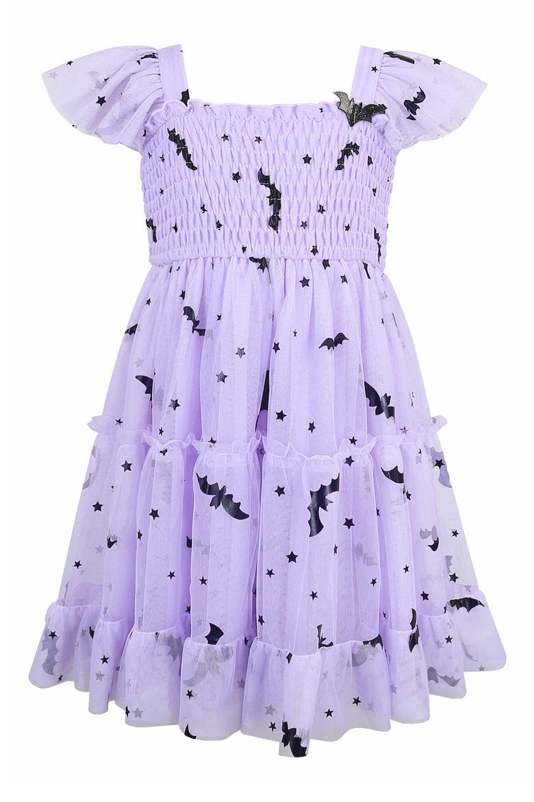 Kids' Smocked Bat Wing Dress, Main, color, LAVENDAR