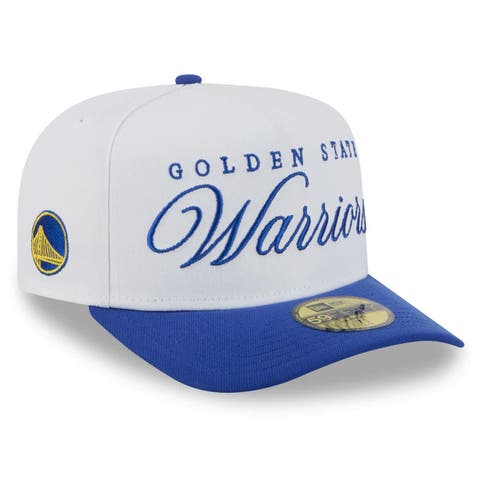 Men's New Era White/Royal Golden State Warriors 2025 NBA Draft A-Frame 59FIFTY Fitted Hat