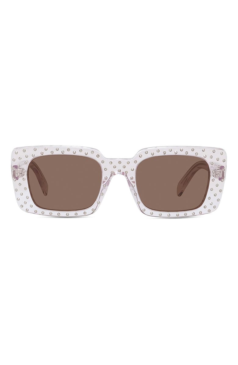 CELINE 51mm Studded Rectangle Sunglasses, Main, color,