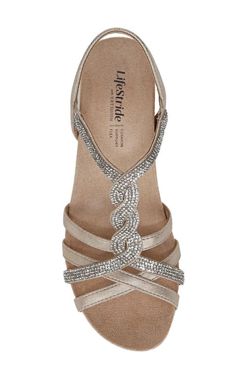 Shop Lifestride Miami Slingback Wedge Sandal In Platino