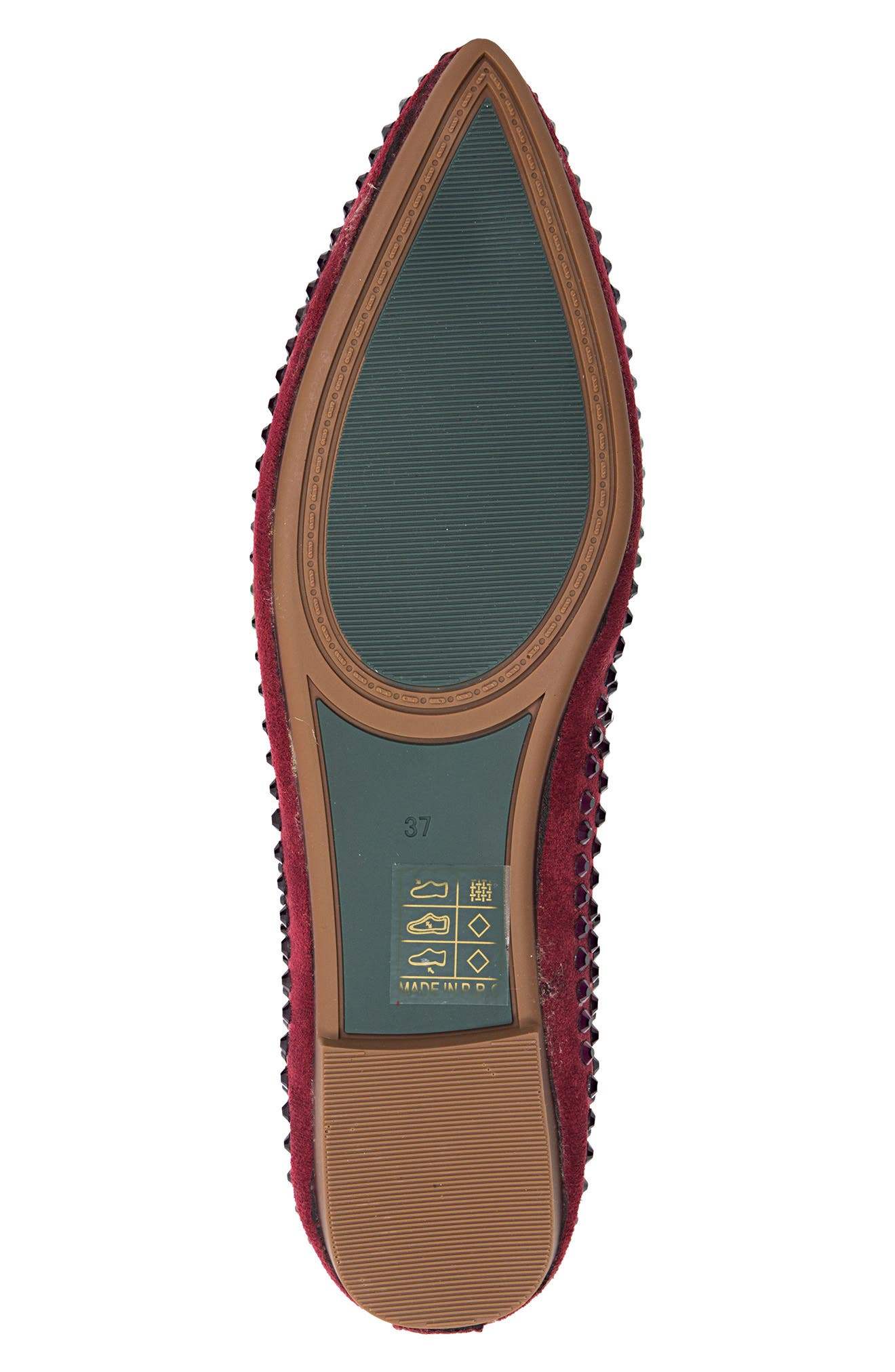 CHIC BY LADY COUTURE Sherry Embellished Bow Flat, Alternate, color, Wine