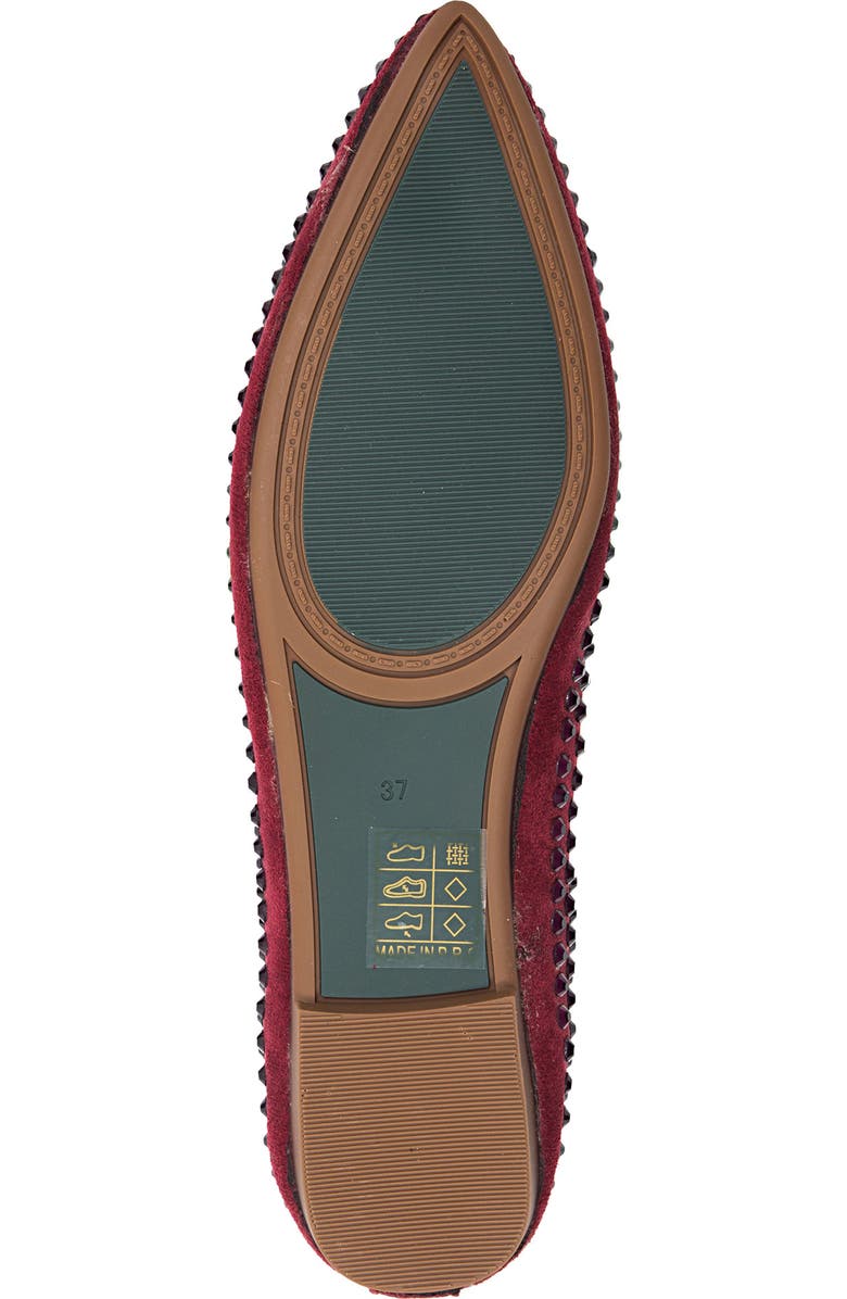 CHIC BY LADY COUTURE Sherry Embellished Bow Flat, Alternate, color, Wine