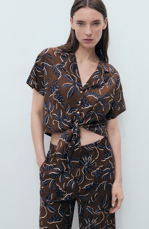 Mango Print Crop Wide Leg Pants