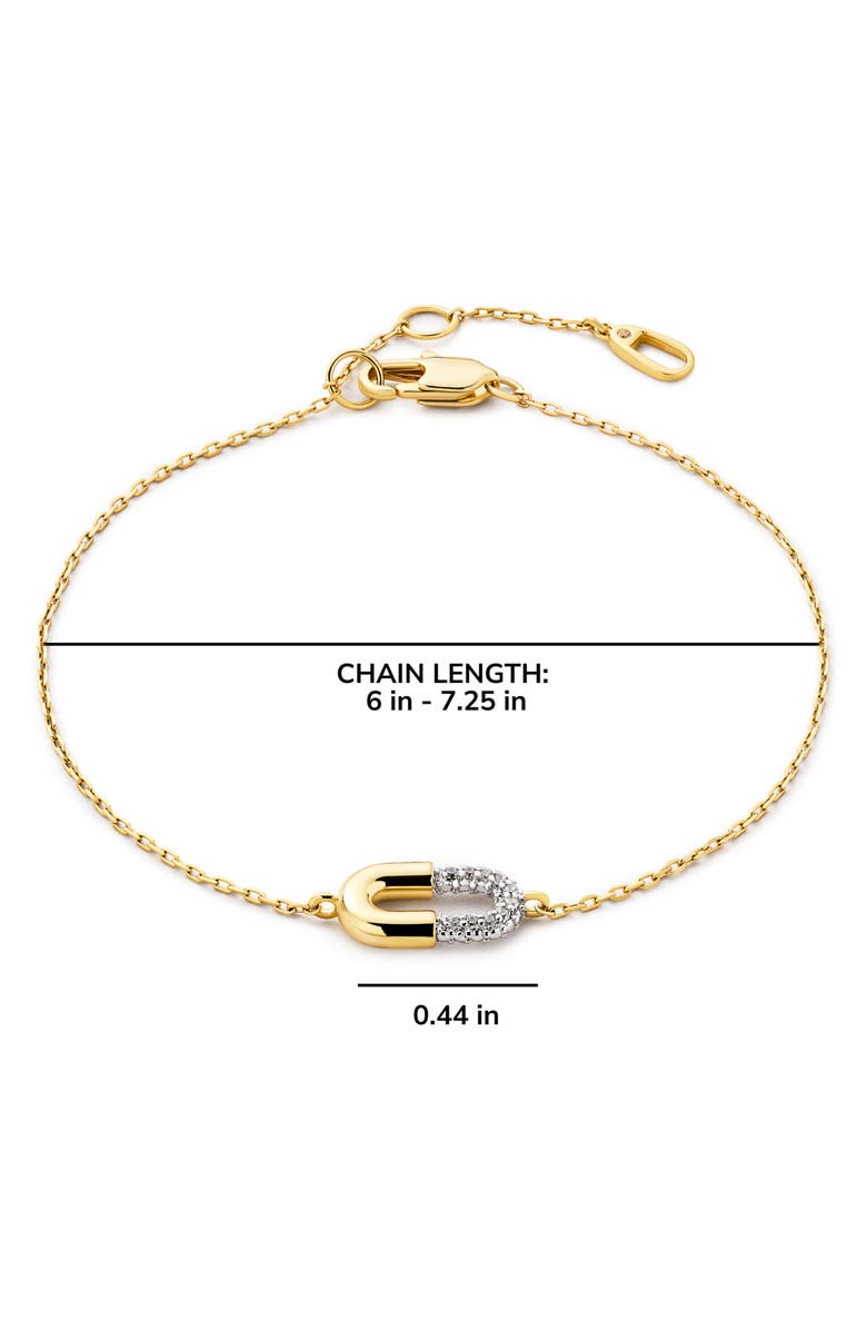 Ana Luisa Blake Two Tone Pavé U-Link Charm Bracelet, Alternate, color, Gold / Silver / Clear