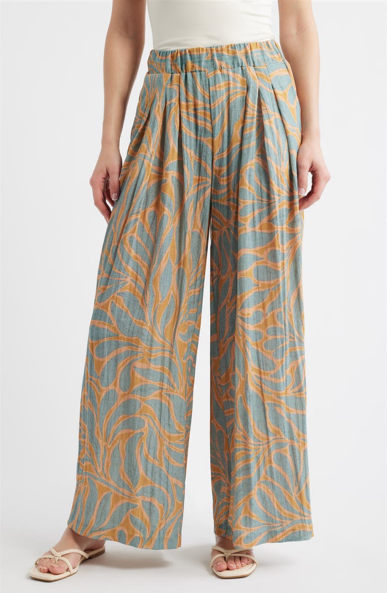 Wit & Wisdom Glider Skyrise Pleated Palazzo Pants, Main, color, 