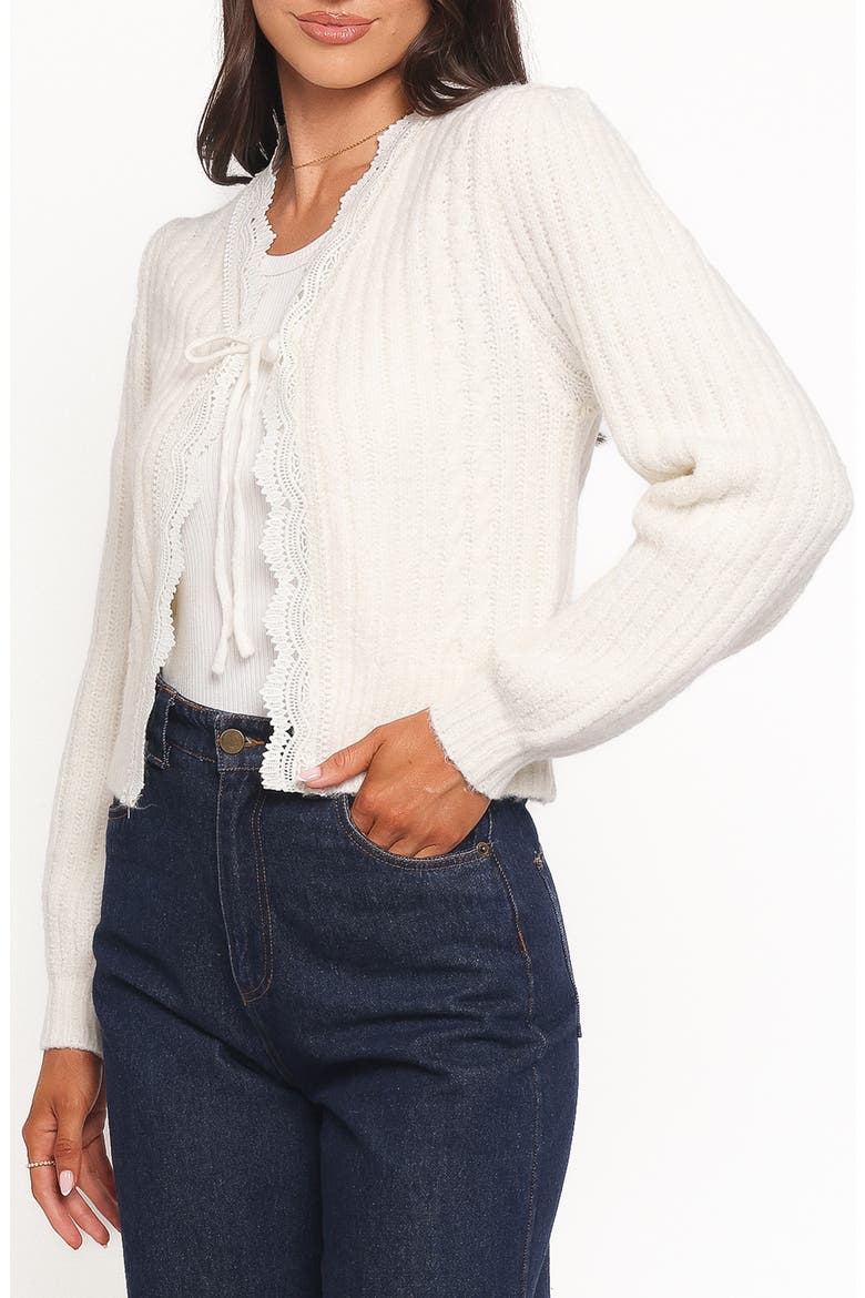 Silvie Tie Front Cardigan, Alternate, color, CREAM