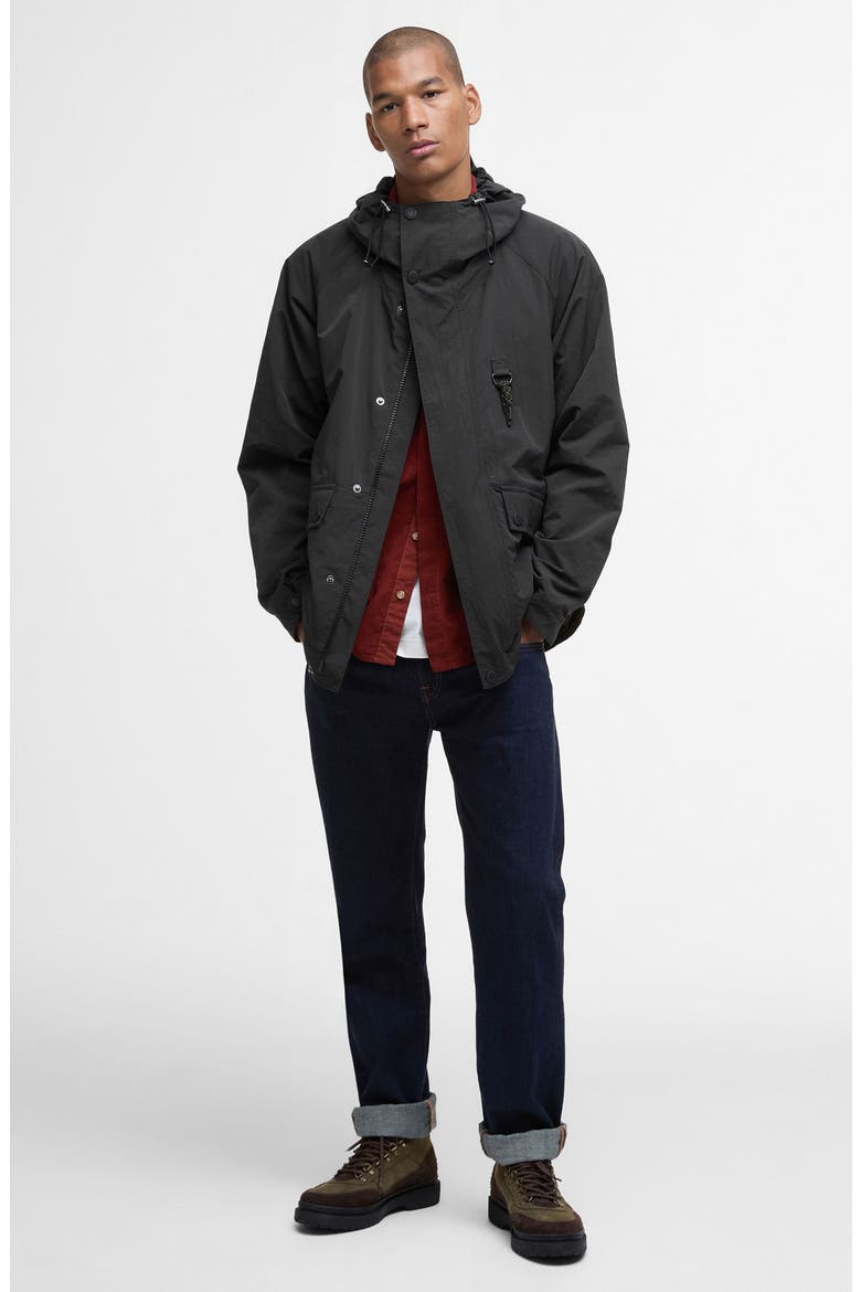 Hooded Waterproof Jacket, Alternate, color, BLACK