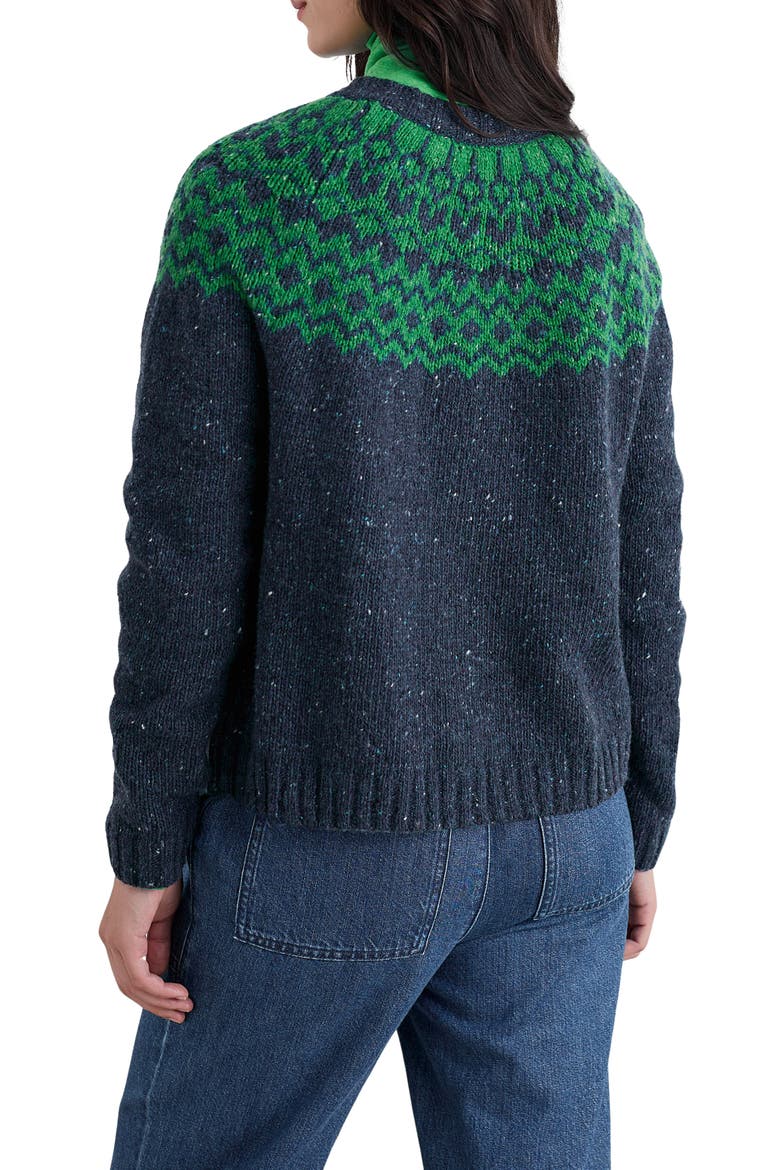 Port Kinnis Fair Isle Merino Wool Blend Cardigan, Alternate, color, WAG TAIL MARITIME HEDGEROW