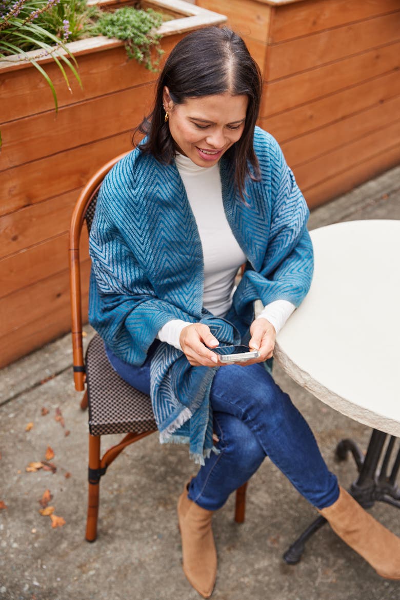 Artisan Woven Hayden 100% Recycled Acrylic Oversized Wrap Winter Scarf, Alternate, color, Alexis