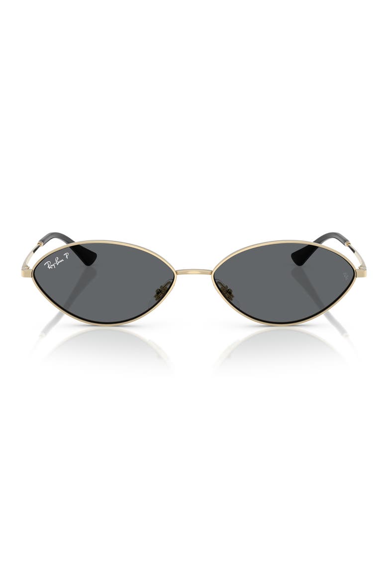 Kai 56mm Polarized Oval Sunglases, Main, color, PALE GOLD / DARK GREY POLAR