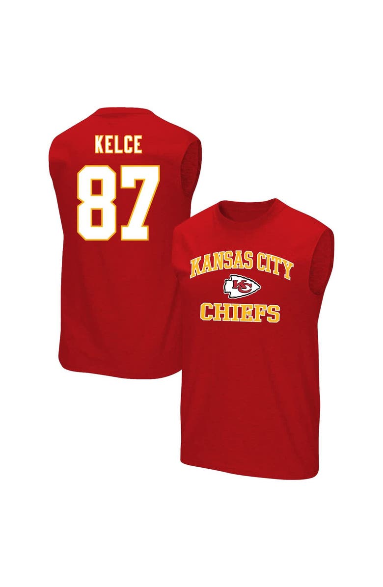 FANATICS Men's Fanatics Travis Kelce Red Kansas City Chiefs Big & Tall Player Name & Number Muscle Tank Top, Alternate, color, Red
