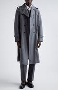 Thom Browne Unstructured Wool Blend Twill Trench Coat