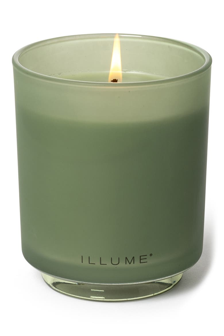 Hinoki Sage Glass Candle, Main, color, GREEN